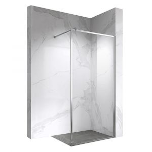 LUCIA Paroi douche Italienne 110 x 200 cm, verre 8mm, transparent anticalcaire, chrome