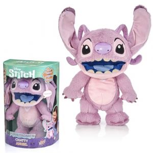 WOW! STUFF Disney Chatty Angel Deluxe Poupée Interactive animatronique avec Plus de 50 Sons, Parle et Bouge - 30 cm - pour Enfants et Adultes - Violet