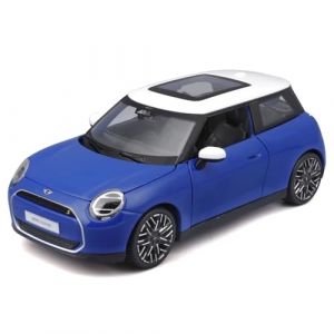 Maisto Mini Cooper SE 2024 (J01), Voiture Miniature &agrave; l'&eacute;chelle 1:24, Couleur Bleue, r&eacute;plique d&eacute;taill&eacute;e de la Nouvelle Version &eacute;lectrique, Portes et Capot ouvrants, &acirc;ge recommand&eacute; 3+ Ans