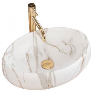 Réa VASQUE À POSER Linda Lava Mat Lavabo Salle de Bain 485 x 340 x 145 mm en Céramique (imitation de pierre)