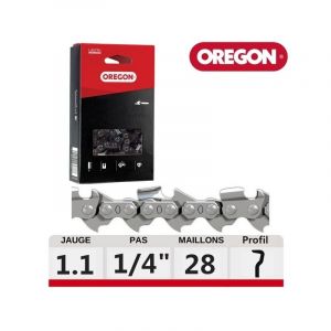 Oregon 24AP - Chaîne de Tronçonneuse pour Guide-Chaîne 10 cm, Pas 1/4" Low Profile, Jauge 1,1 mm & 28 Maillons d'Entraînement, Faible Rebond, Gouges Demi-Ronde, Compatible avec Stihl GTA26