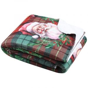 Plaid a poils doux 130 x 160 cm Pere noel
