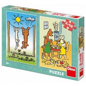 Image de Dino 2 Puzzles - Doggie & Pussycat