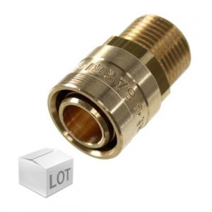 Anjou connectique Lot de 10 Raccords PER &agrave; glissement &Oslash;16 - M&acirc;le 3/8""(12/17)