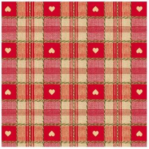 Toile cir&eacute;e au m&egrave;tre - Largeur 140 cm - Coeur montagne - Rouge Rouge - Rouge