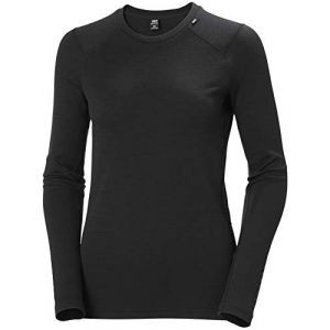 Helly Hansen W LIFA MERINO MIDWEIGHT CREW BLACK 22 [Taille XS]