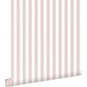 Estahome - papier peint à rayures violet clair et blanc