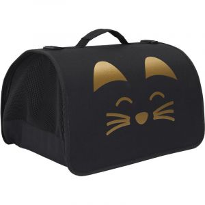 Sac de Transport pour Animaux 40x27xH21cm Noir &agrave; Motif Dor&eacute; - TRAVEL - ALTOBUY