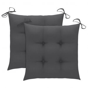 VidaXL Coussins de chaise 2 pcs Anthracite 50x50x7 cm Tissu