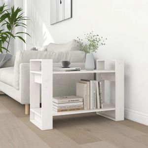 VidaXL Bibliothèque/Séparateur de pièce Blanc 80x35x56,5 cm Pin solide