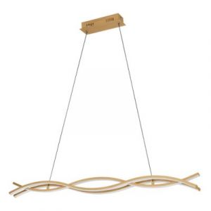 Eglo LED Suspension luminaire Lasana 4, lampe ondulée pour salle à manger, plafonnier suspendu en métal imitation bois, lustre chambre, blanc chaud