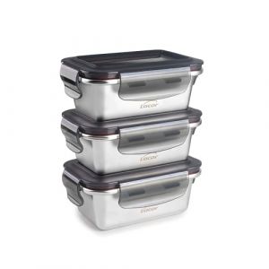 Lacor Bo&icirc;te de stockage alimentaire EcoInox (x3)