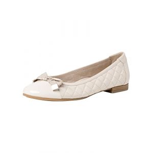 Tamaris Femme Ballerines, Dame Ballerines Classiques,Comfort Lining,TOUCHit,Boucle,Loisirs,Ballerines,Chaussures d'été,Ivory,37 EU