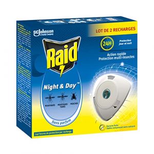 Raid Recharges Night & Day - Protection Multi-Insectes - 2 Recharges