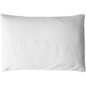 Kadolis Taie d'Oreiller Satin de Coton Bio Lavé Blanc Craie - 40 x 60 cm