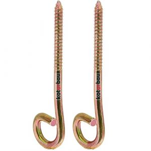 Lot de 2 crochets de balançoire M10 avec filetage en bois, vis à bois, crochets de plafond pour fauteuil suspendu, hamac, vis de sécurité, jaune