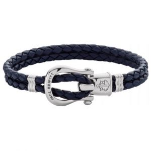 Image de Paul Hewitt Bracelet PH-FSH-L-S-N - Acier PHINITY SHACKLE Cuir Bleu Marine Mixte