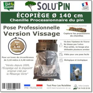 ÉCOPIÈGE VERSION VISSAGE Ø 140 CM SOLUPIN, COLLIER PIÈGE CHENILLE PROCESSIONNAIRE DU PIN ET DU CÈDRE.