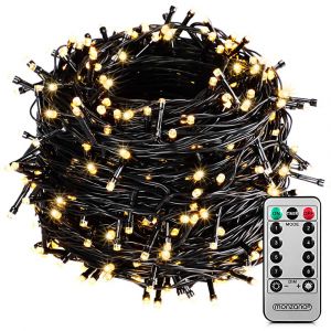 Monzana Guirlande lumineuse 200/400/600 led avec télécommande minuteur décoration de Noël illumination éclairage fêtes 40m warmweiß - schwarzes Kabel (de)