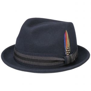 Image de Stetson Chapeau en Feutre Turell Player Homme - Fedora pour Trilby avec Ruban Gros Grain Printemps-ete - L