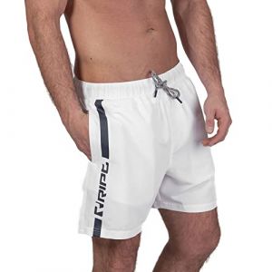 RIPT Performance Hommes Ript Essentials Short de bain à séchage rapide avec protection solaire UV 50, Blanc/Marine, S