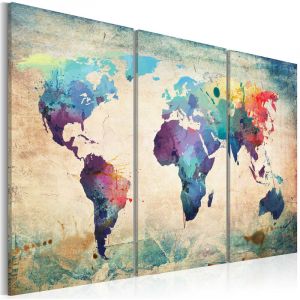 Artgeist Tableau - Carte en couleurs de l'arc-en-ciel - triptyque 120x80