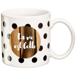 Mug Draeger Black and Gold La vie est belle
