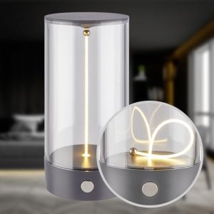BRILONER - Lampe de table LED sans fil, tactile 4 niveaux, filament, blanc chaud, USB-C, lampe de chevet, lecture, LED, lampe à batterie, éclairage de table, 7x14,5 cm, anthracite