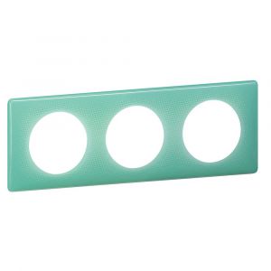 Legrand Plaque céliane 3 postes turquoise 50s