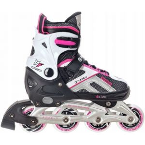 Raven Roller en Ligne Pulse du 37 au 40 Adulte EnfantNoir/Rose Mixte Taille Ajustable