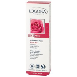 Logona Cr&egrave;me de Nuit Rose Peaux S&egrave;ches Bio - 40 ml