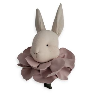 Sevira Kids Trophée mural enfant en lin lapin Flora Rose