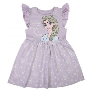 Robe Fille Disney Elsa &ndash; La Reine Des Neiges &ndash; Lilas - Taille 2 Au 8 Ans
