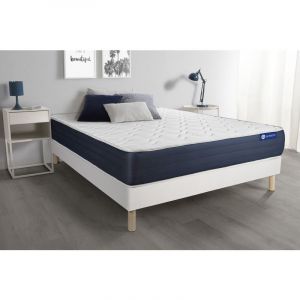 Image de Ensemble matelas Latex et Mémoire de forme ACTILATEX SLEEP 180x200 5zones de confort + sommier KIT blanc