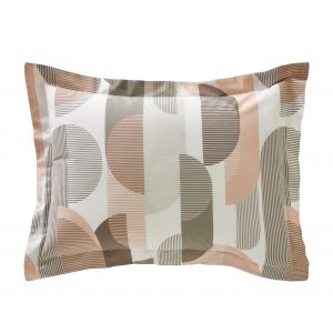 Taie d'oreiller réversible CURVES multicolore en coton