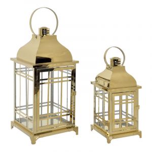 Lampadaire Dkd Home Decor Verre Doré Métal (22 x 22 x 57 cm) (22 x 22 x 49 cm)