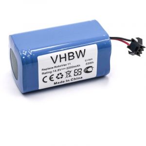 Vhbw Batterie (Li-Ion, 2200mAh, 14.8V) Robot aspirateur compatible avec Eufy Robovac 11+, 12, 15, 15C, 30, 30C Remplace Eufy 4INR/19/66
