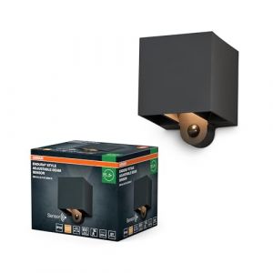 Osram Luminaire extérieur ENDURA STYLE ADJ BEAM, 2,5W, 180lm, gris foncé, éclairage indirect, détecteur de mouvement, capteur de lumière du jour, IP54, température de couleur 3000K, ton blanc chaud