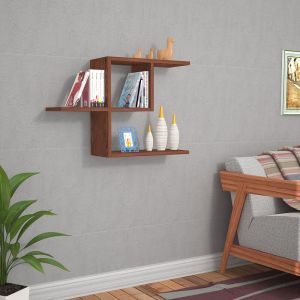 [en.casa] - tagère murale Hadsel à 3 niveaux 75 x 22 x 50 cm effet wengé