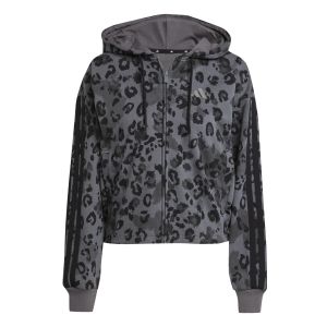 Sweatshirt &agrave; capuche full zip femme adidas Animal French Terry