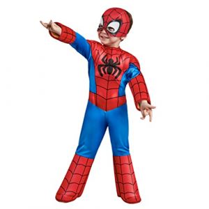 Rubie's Marvel Officiel - Déguisement Luxe SPIDEY Enfant - Taille 3-4 ans - Costume Spidey et ses amis extraordinaires avec Combinaison + Couvre Bottes Rembourrés + Masque en Mousse Halloween