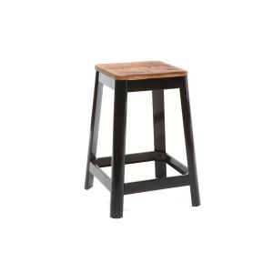 Image de Miliboo Tabouret de bar industriel noir 65 cm NICK