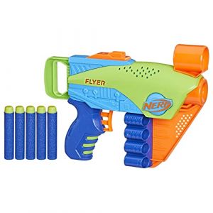 Hasbro Elite Jr Flyer, Blaster Easy-Play, 5 fléchettes Elite, Jeu d'extérieur pour Filles et garçons, dès 6 Ans