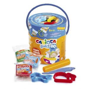 Carioca Set créatif pour bébé Comprenant 8 pâtes à Modeler Baby Do de 40 g + 6 Outils pour Modeler | Contient du blé | 14 pièces