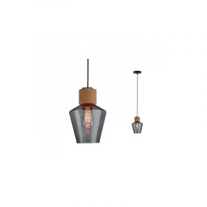 Paulmann Suspension LED E27 EEC: selon lampoule (A++ - E) 20 W Edla 79740 noir, liège, fumé