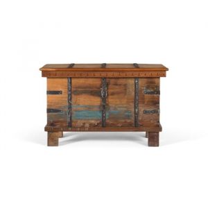 Giner Y Colomer - Coffre en bois recycl&eacute; avec ouverture par le haut et quincaillerie