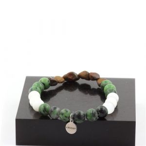 Bracelet Opale Boulder d'Australie + Perles Epidote d'Australie + Selenite du Maroc 8 mm - A Bijoux