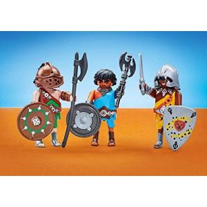 Playmobil 6590 - Romains - Les 3 Gladiateurs - Emballage Plastique, Pas de Boîte