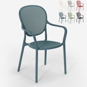 Ahd Amazing Home Design Chaise design moderne pour restaurant bar cuisine ext&eacute;rieure en polypropyl&egrave;ne Clara, Couleur: Bleu