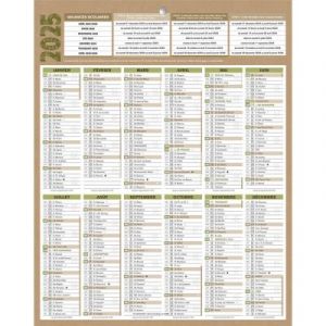 CBG CALENDRIER NATURA ANNUEL VERTICAL 26,5 x 21 cm BOUCHUT